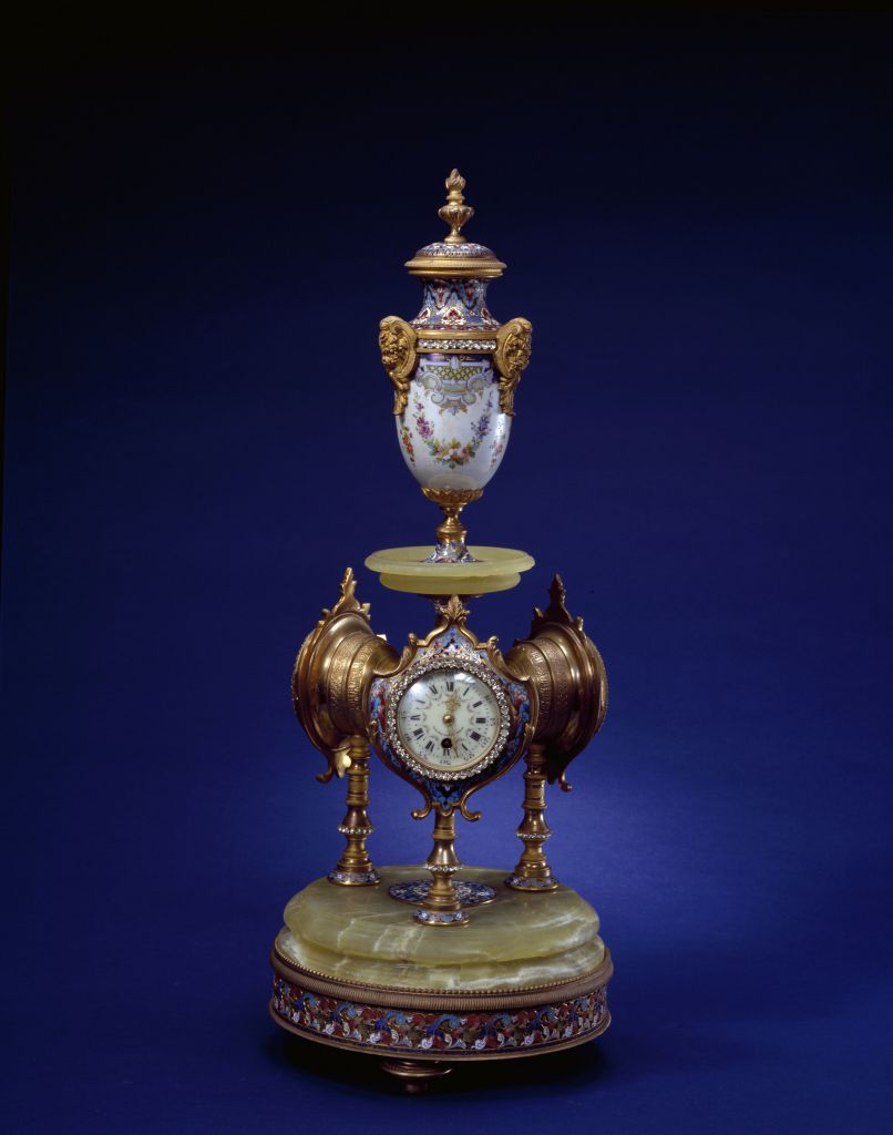 铜镀金奖杯式寒暑三面表